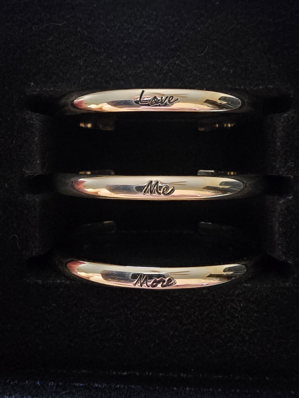 Victoria's Secret 'Love Me More' Engraved Bangle Set
